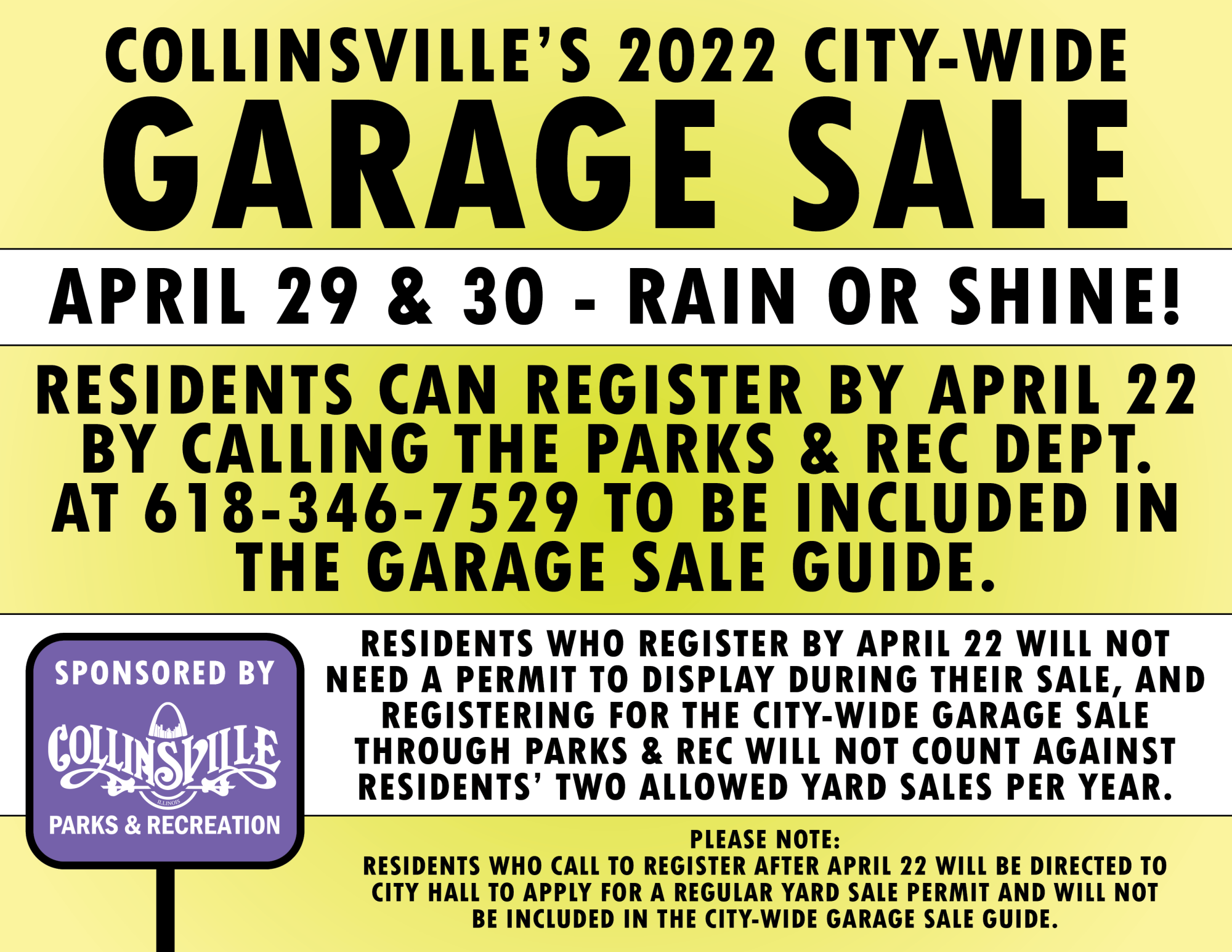 City-Wide Garage Sale April 2022 Flyer