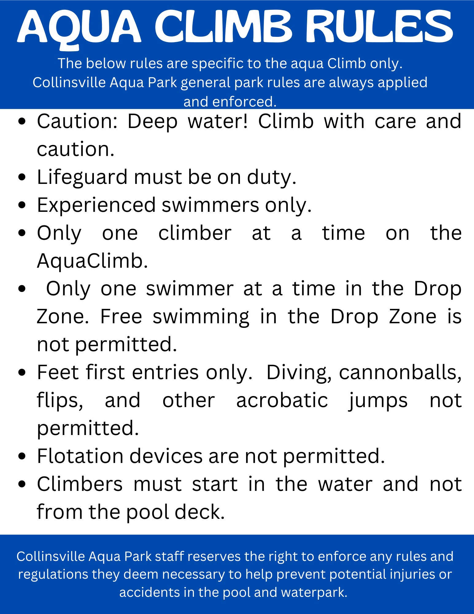 AquaClimb Rules