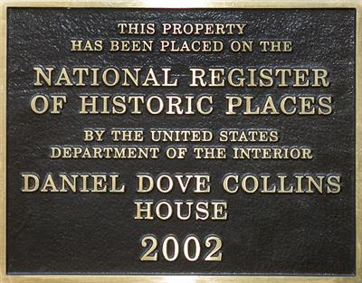 Collins House National Register of Historic Places sign