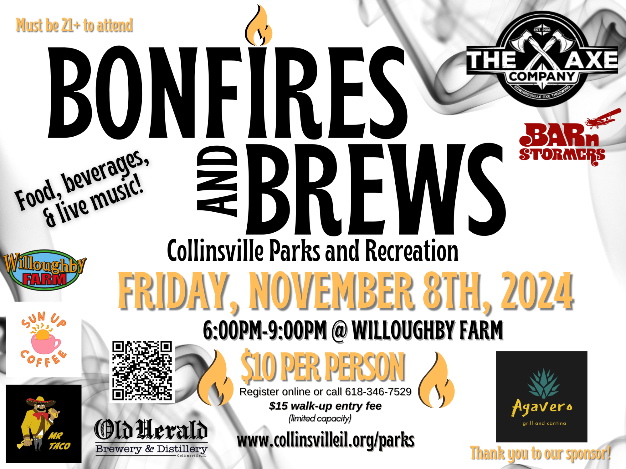 Bonfires and Brews Flyer with QR