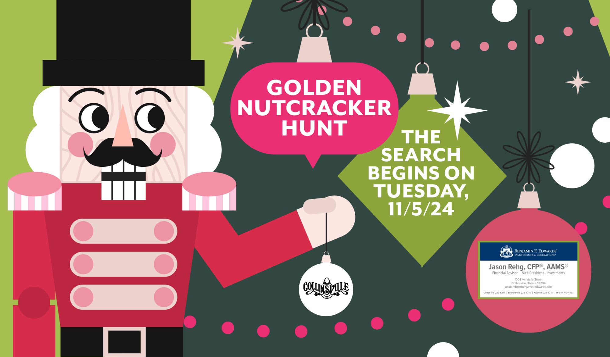 Golden Nutcracker Hunt with Rehg Logo