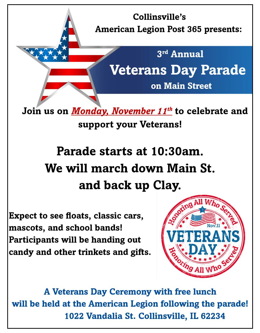 Veterans Day Parade & Ceremony 2024